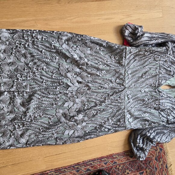 JS Collection Fatima 3/4 Sleeve Embroidered Cocktail Dress - Picture 6 of 6